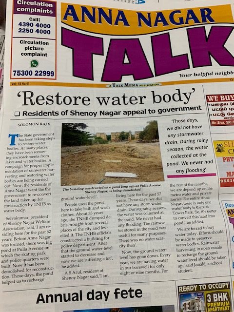Anna Nagar Talk Restore Water Body