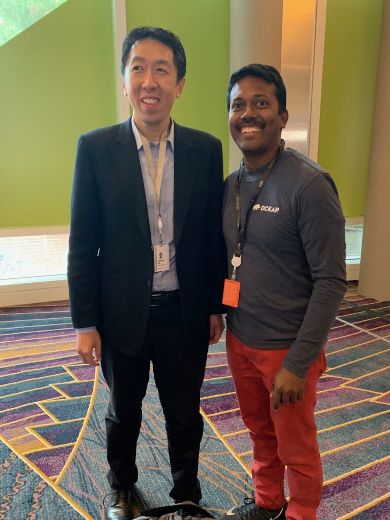 Karthik with Andrew NG
