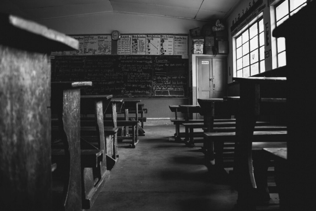 Empty benches in schools