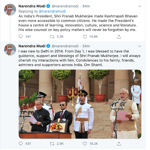 PM Modi's personal experience shared on twitter about former President Shri Pranab Mukherjee