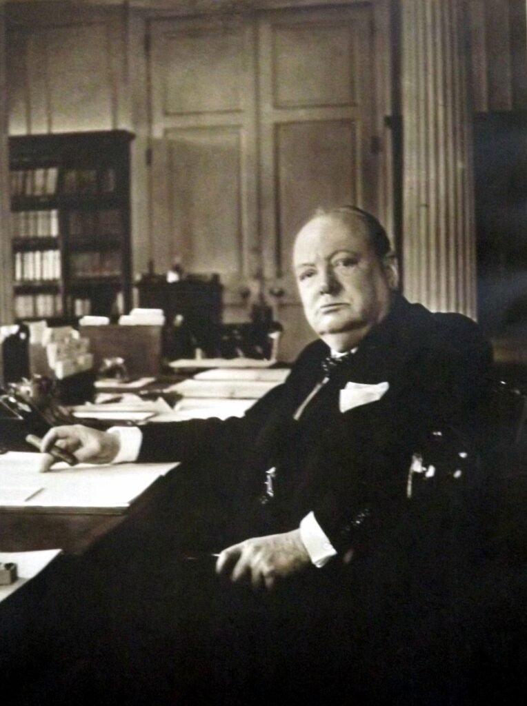 Wintson Churchill in his office
