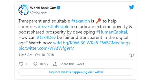 Tweet By World Bank on Taxation